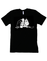 Black Stamping Cats Tee